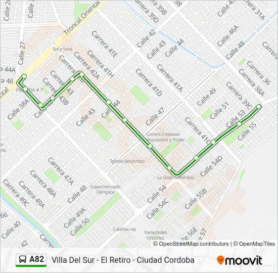 Ruta A82: horarios, paradas y mapas - Cl 54 Entre Kr 39 Y 39a‎→Villa ...