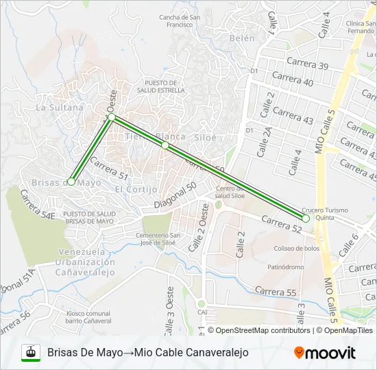 MIOCABLE Gondola Line Map
