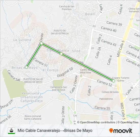 MIOCABLE Gondola Line Map