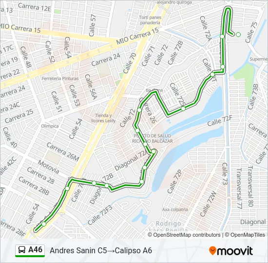 A46 Bus Line Map