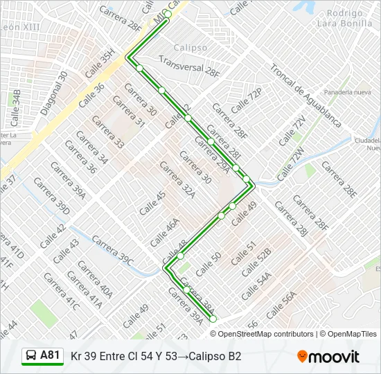 A81 Bus Line Map