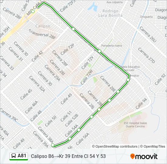 A81 Bus Line Map