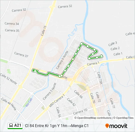 A21 Bus Line Map