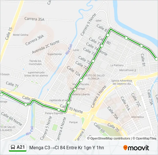 A21 Bus Line Map