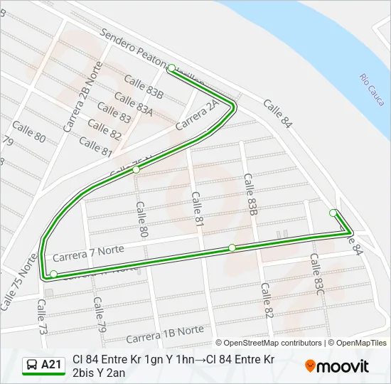 A21 Bus Line Map