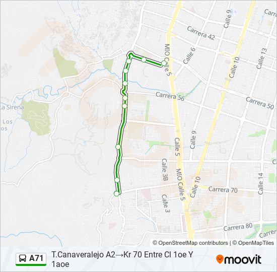 A71 bus Line Map
