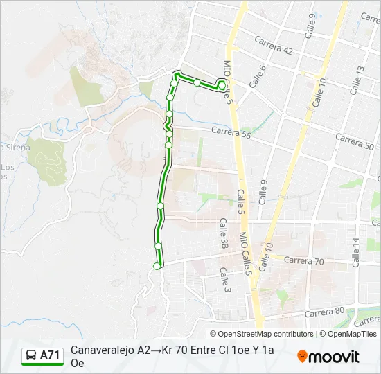 A71 Bus Line Map