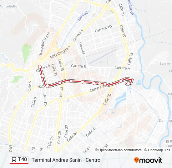 T40 Bus Line Map