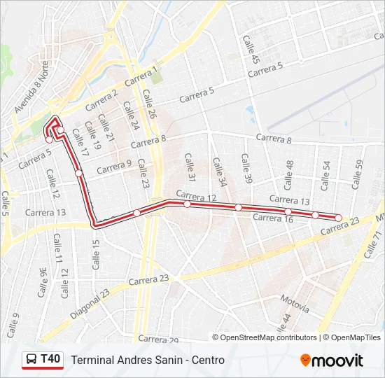 T40 Bus Line Map