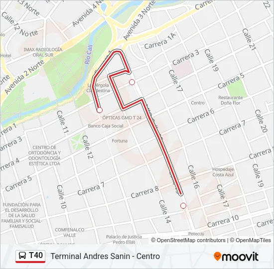 T40 Bus Line Map