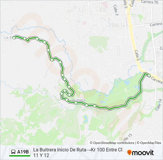 A19B Bus Line Map