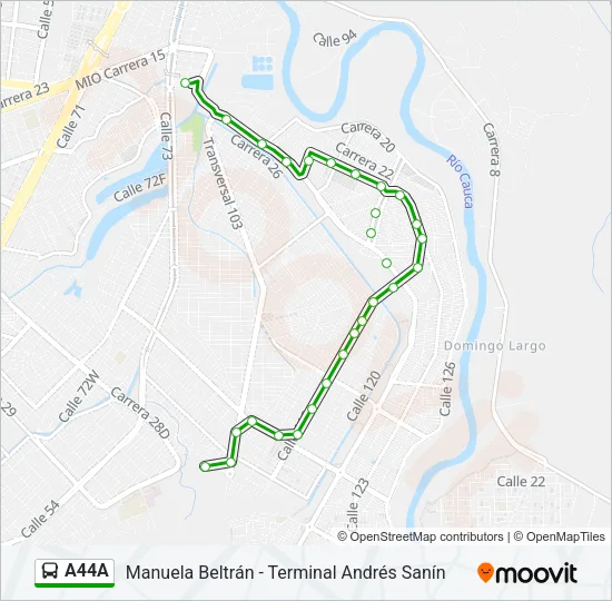 A44A Bus Line Map