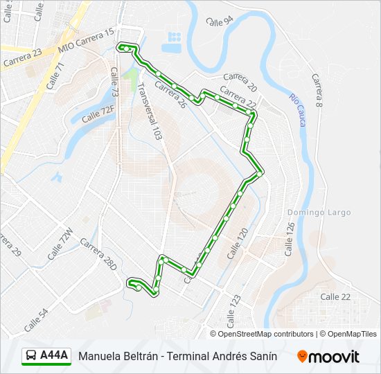 Mapa de A44A de autobús