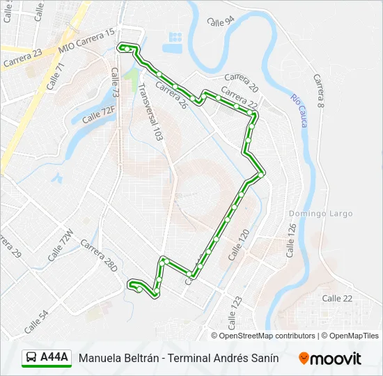 A44A Bus Line Map