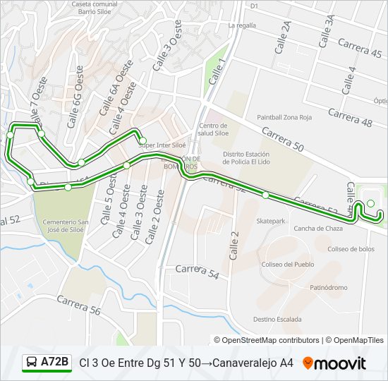 A72B Bus Line Map