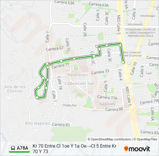 A78A Bus Line Map