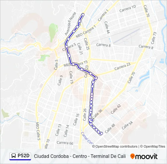 P52D Bus Line Map