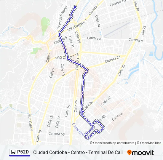 P52D Bus Line Map