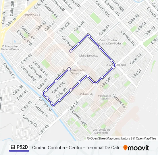 P52D Bus Line Map