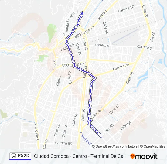 P52D Bus Line Map