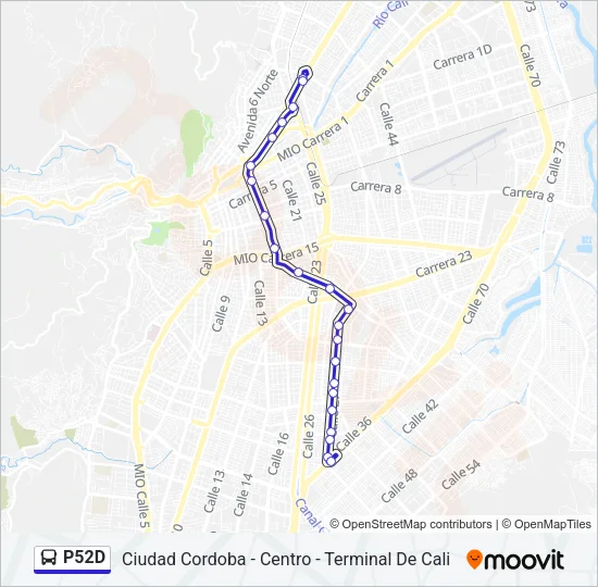 P52D Bus Line Map