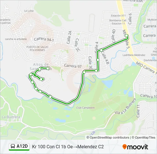 A12D Bus Line Map