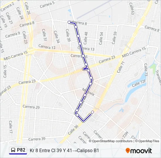 P82 Bus Line Map