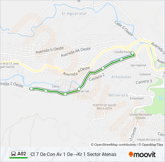 A02 bus Line Map