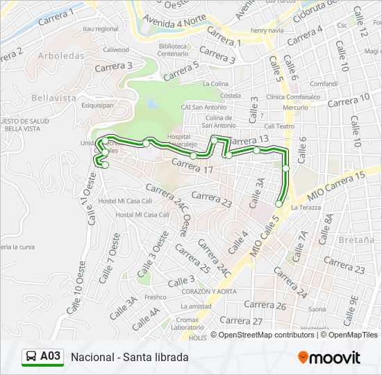 A03 bus Line Map