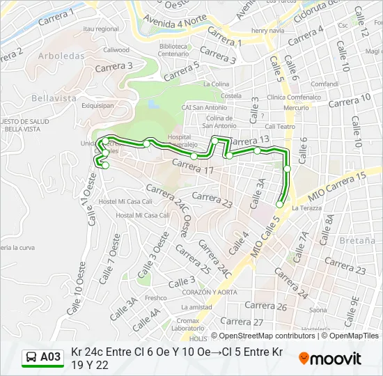 A03 Bus Line Map