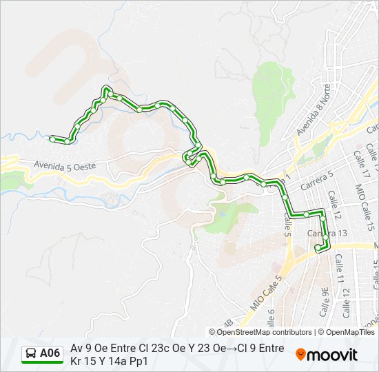 Mapa de A06 de autobús