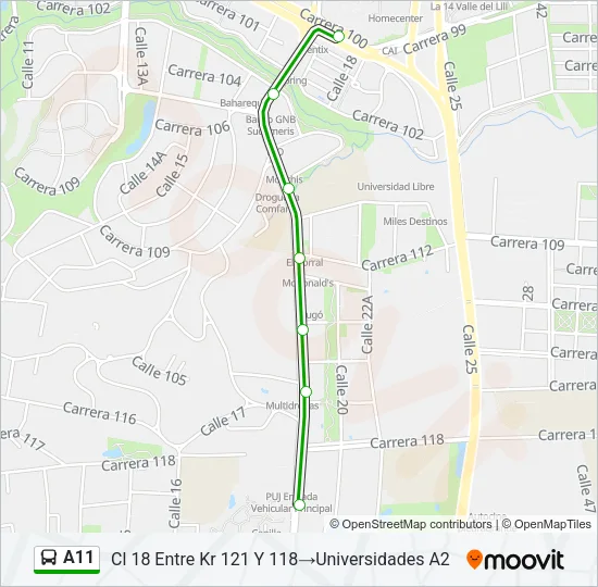 A11 Bus Line Map