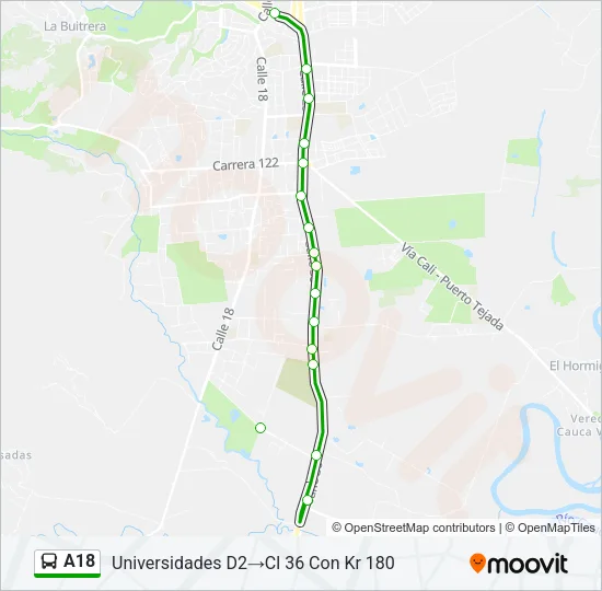 A18 Bus Line Map