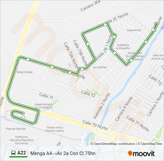A22 Bus Line Map