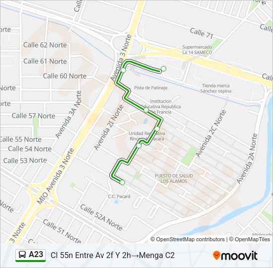 A23 Bus Line Map