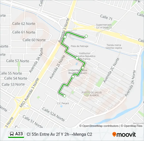 A23 Bus Line Map