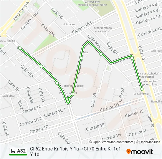 A32 Bus Line Map