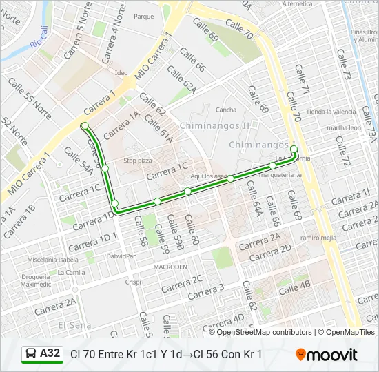 A32 Bus Line Map