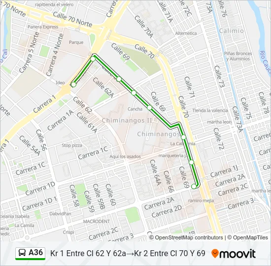 A36 Bus Line Map