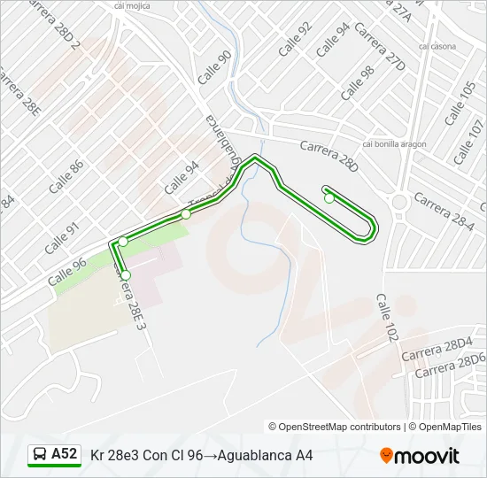 A52 Bus Line Map