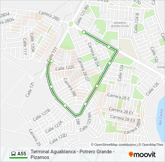 A55 Bus Line Map
