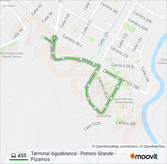A55 Bus Line Map
