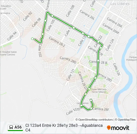 A56 Bus Line Map
