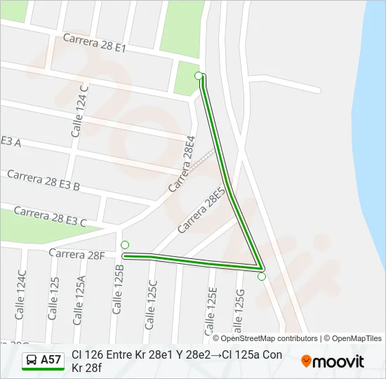 A57 Bus Line Map