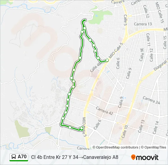 A70 Bus Line Map