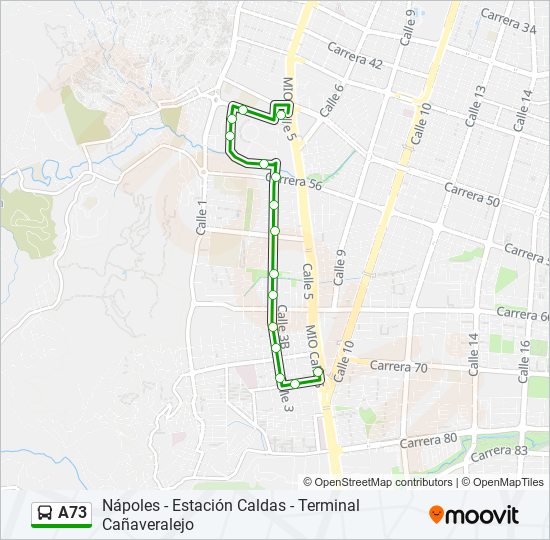 A73 bus Line Map