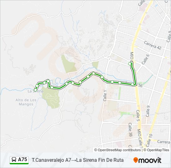 A75 bus Line Map