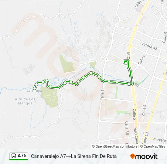 A75 Bus Line Map