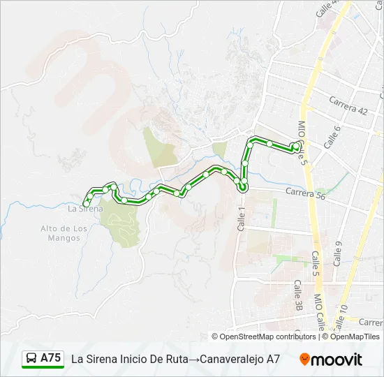 A75 Bus Line Map