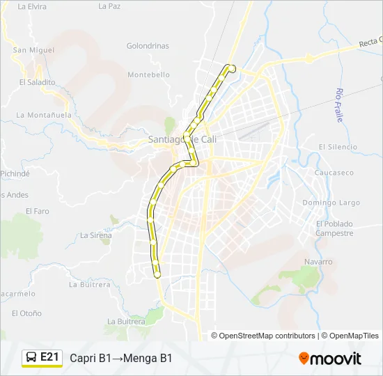 E21 Bus Line Map